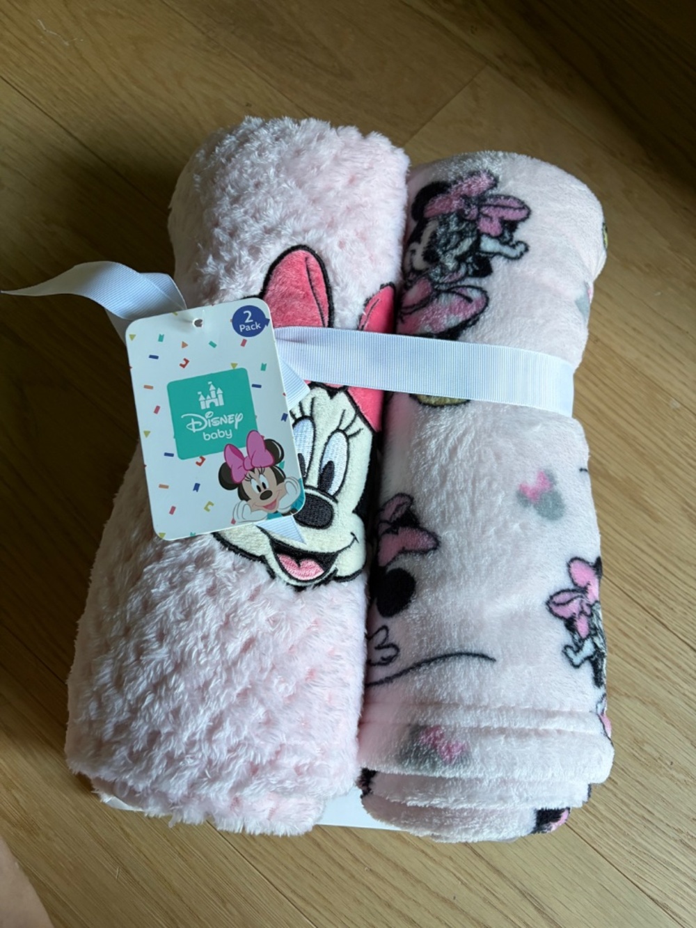 Disney Baby set of two Minnie Mouse baby blankets - NWT